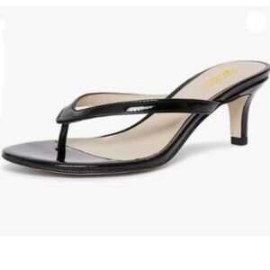 Pazzion Womens Fashion Flip Flops Open Toe Low Heels Thong Sandals Casual Black